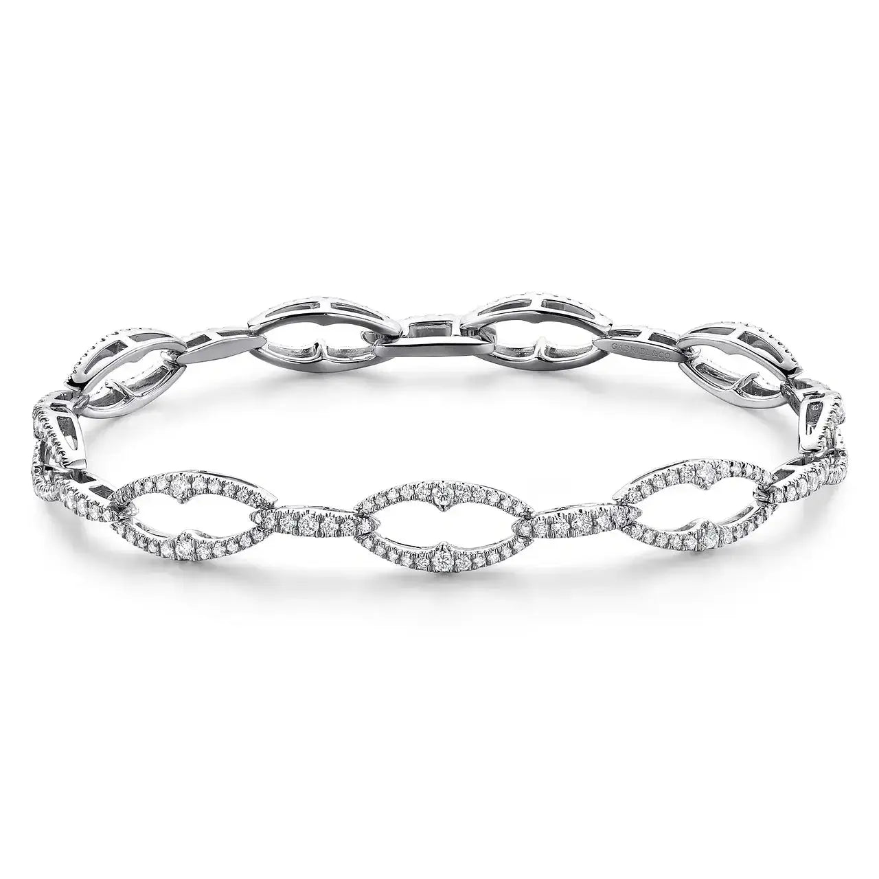 14K White Gold Diamond Links Tennis Bracelet by THEDIAMONDSTORE | The Diamond Store Las Vegas