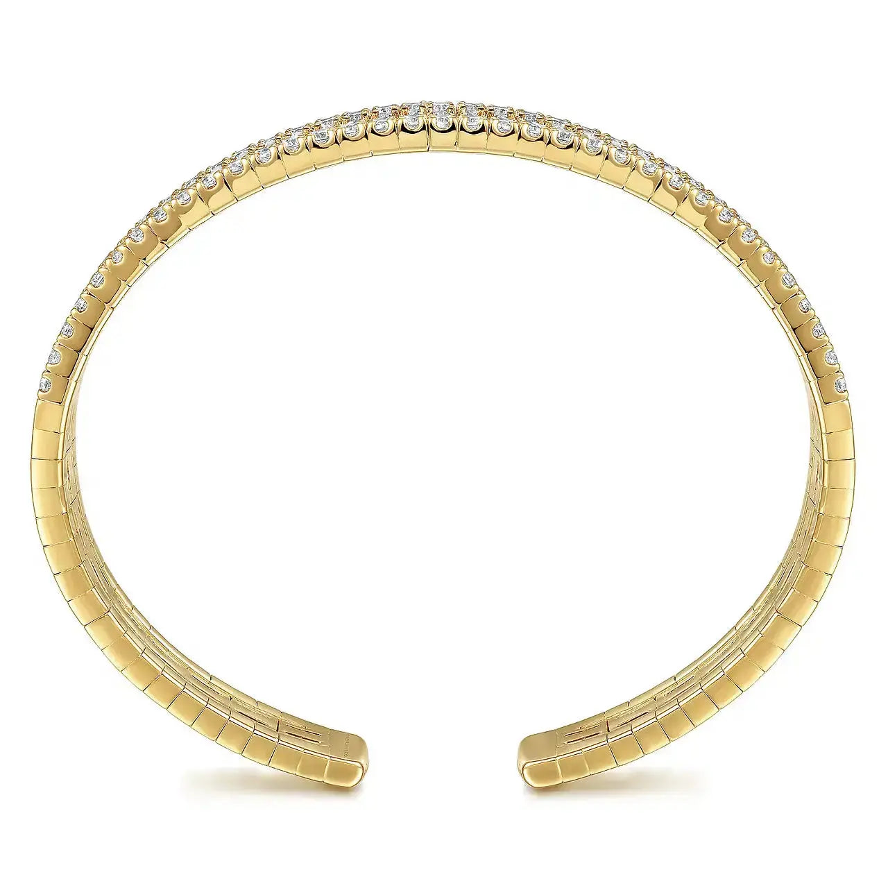 14K Yellow Gold Diamond Cut Cuff Bangle by THEDIAMONDSTORE | The Diamond Store Las Vegas