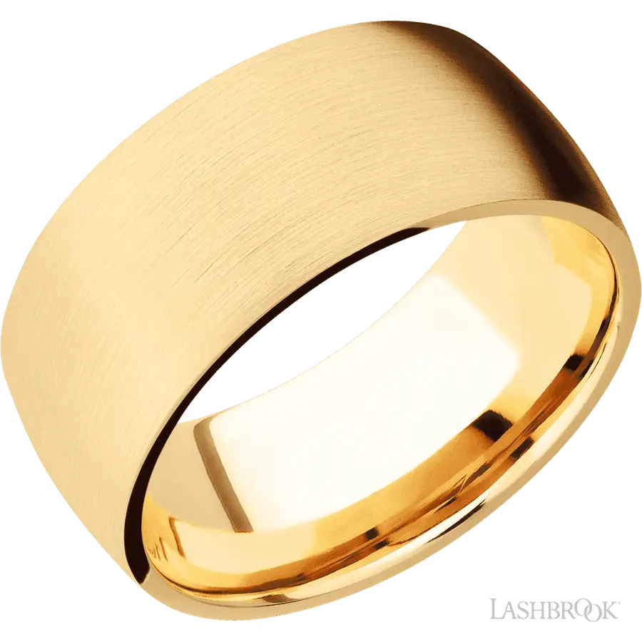 10 mm wide Domed 14K Yellow Gold band.