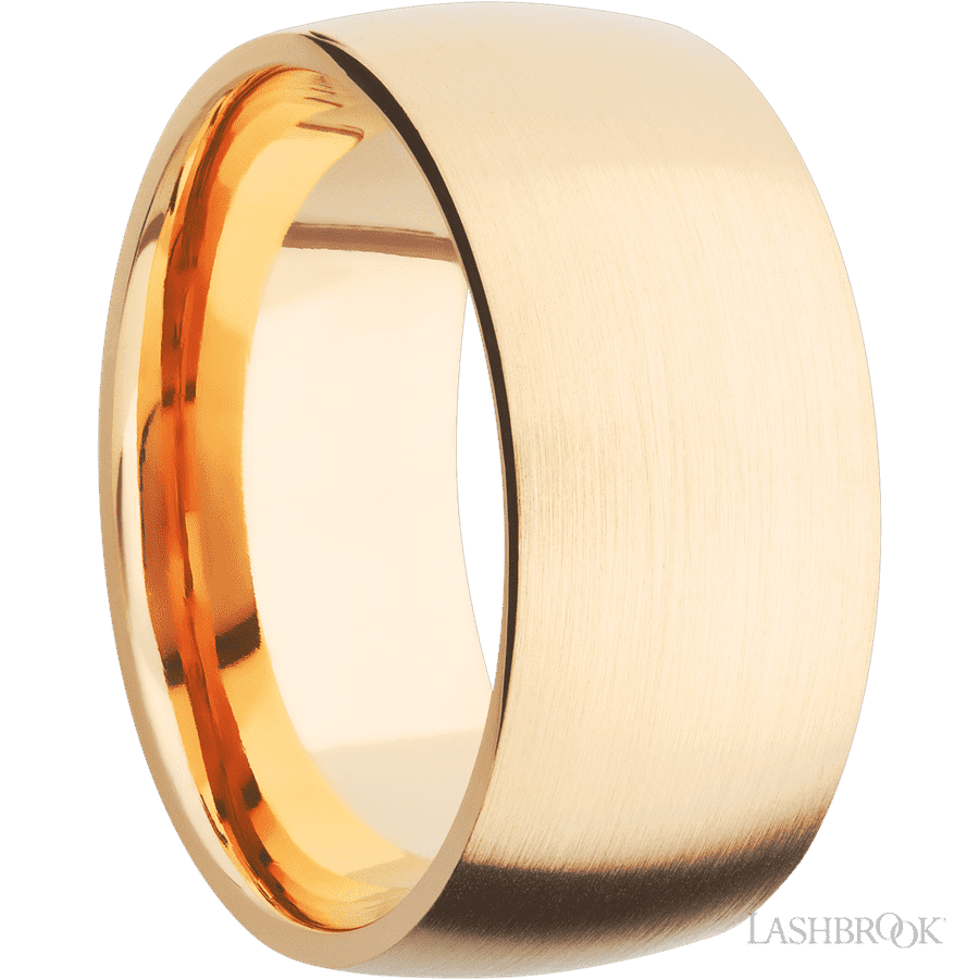 10 mm wide Domed 14K Yellow Gold band.