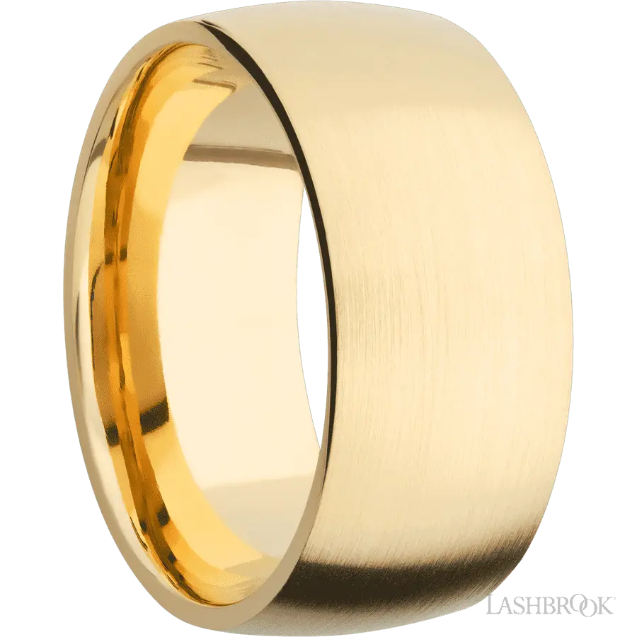 10 mm wide Domed 14K Yellow Gold band. Lashbrook