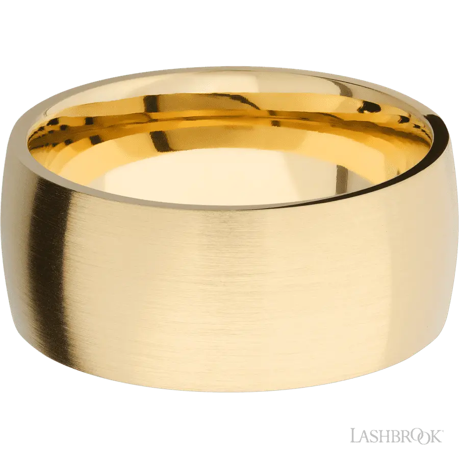 10 mm wide Domed 14K Yellow Gold band.