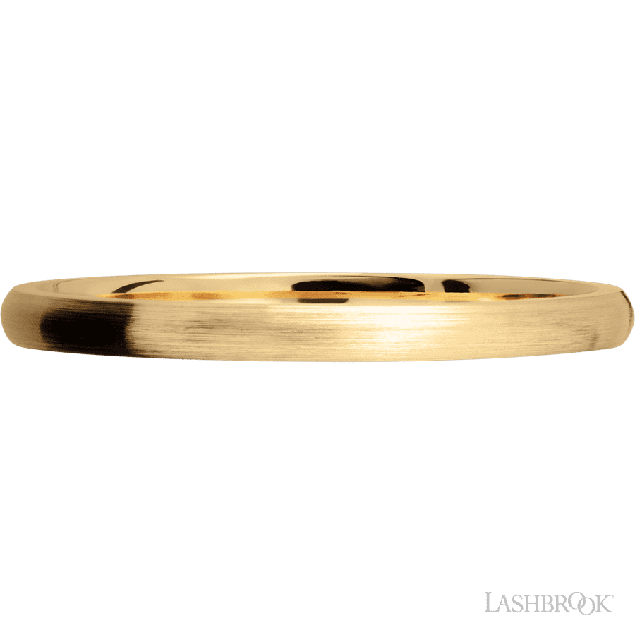 2 mm wide Domed 14K Yellow Gold band.