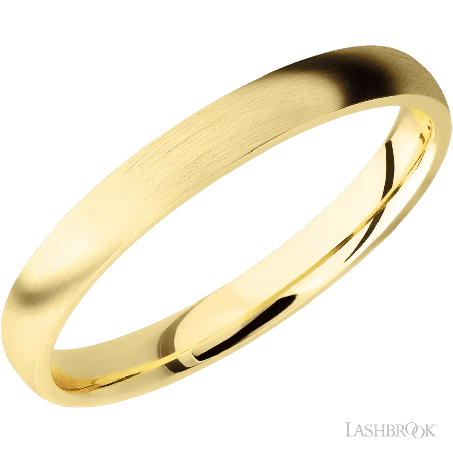 3 mm wide Domed 14K Yellow Gold band.