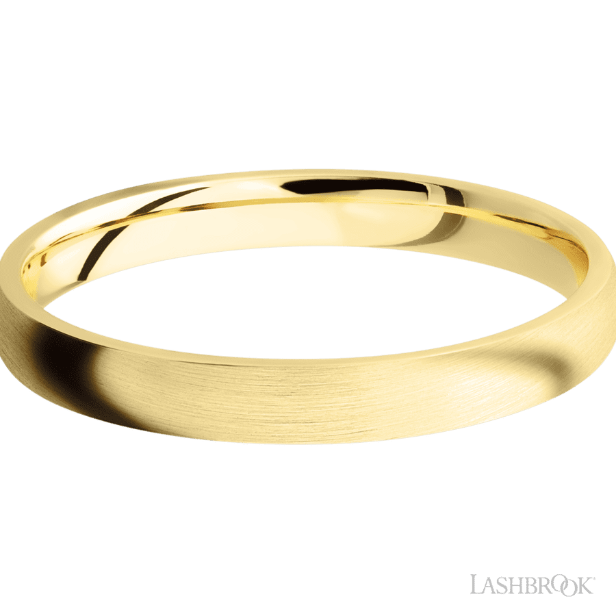 3 mm wide Domed 14K Yellow Gold band.