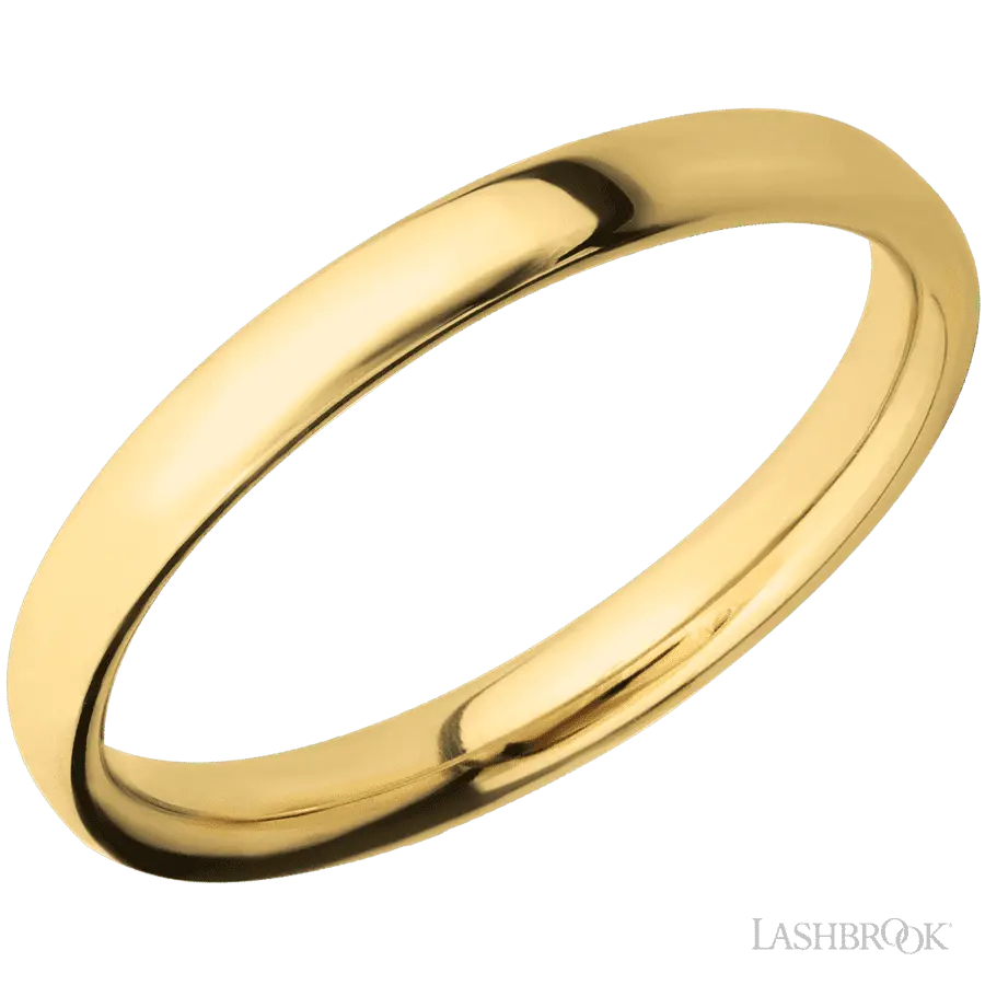 3 mm wide Ultra Comfort (our most comfortable profile) 14K Yellow Gold band.
