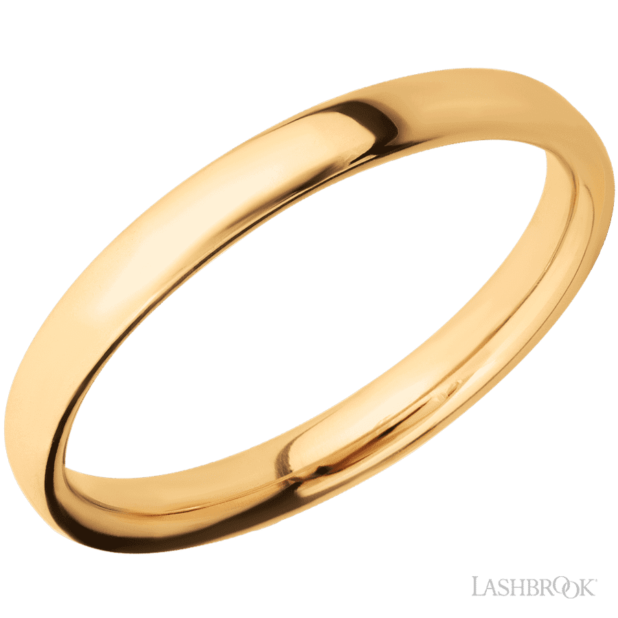 3 mm wide Ultra Comfort (our most comfortable profile) 14K Yellow Gold band.