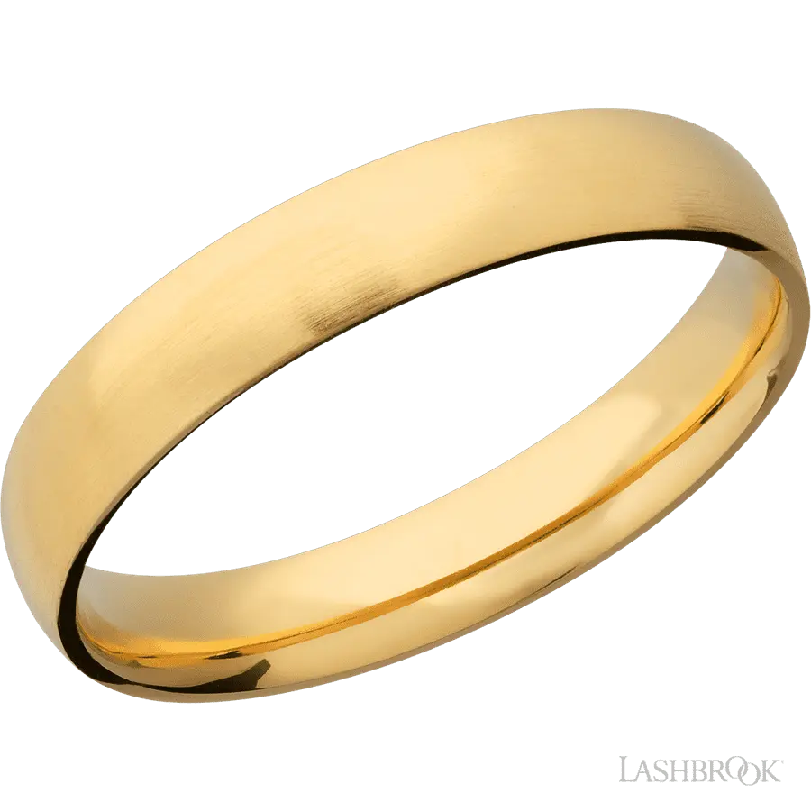 4 mm wide Domed 14K Yellow Gold band.