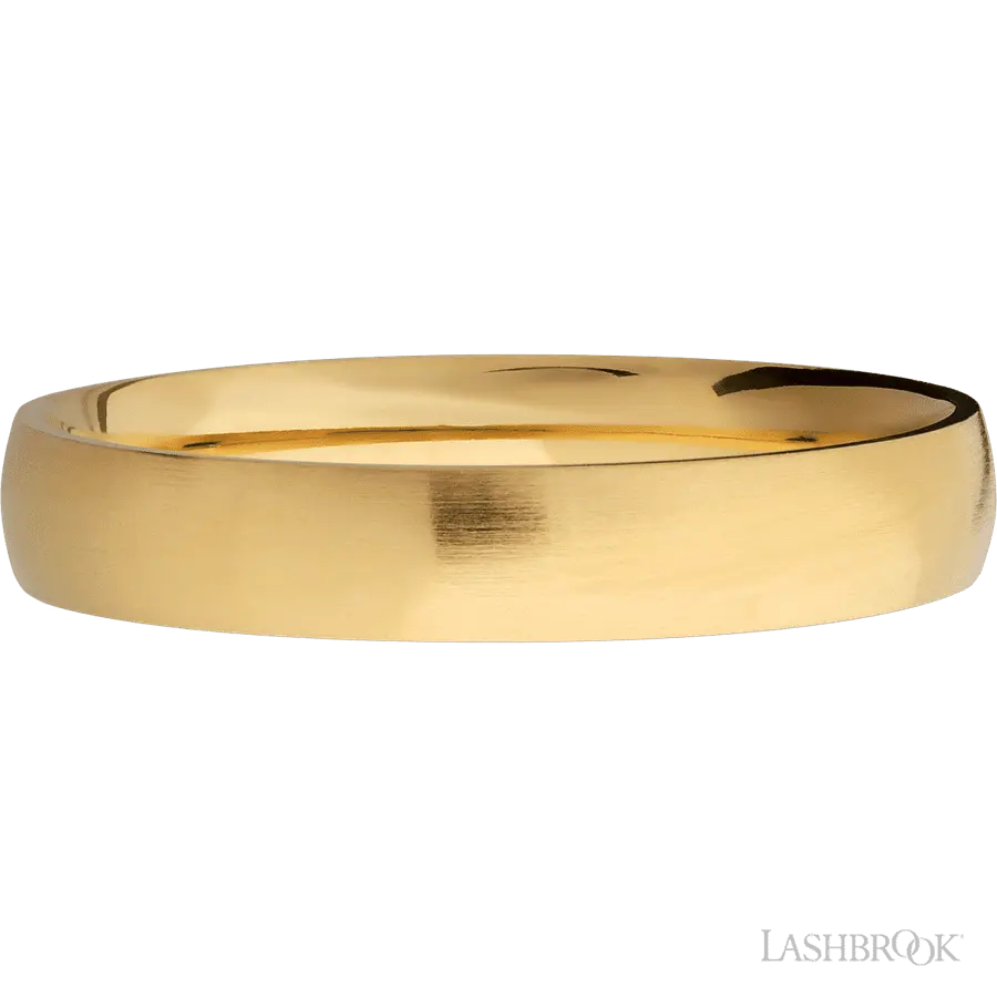 4 mm wide Domed 14K Yellow Gold band.