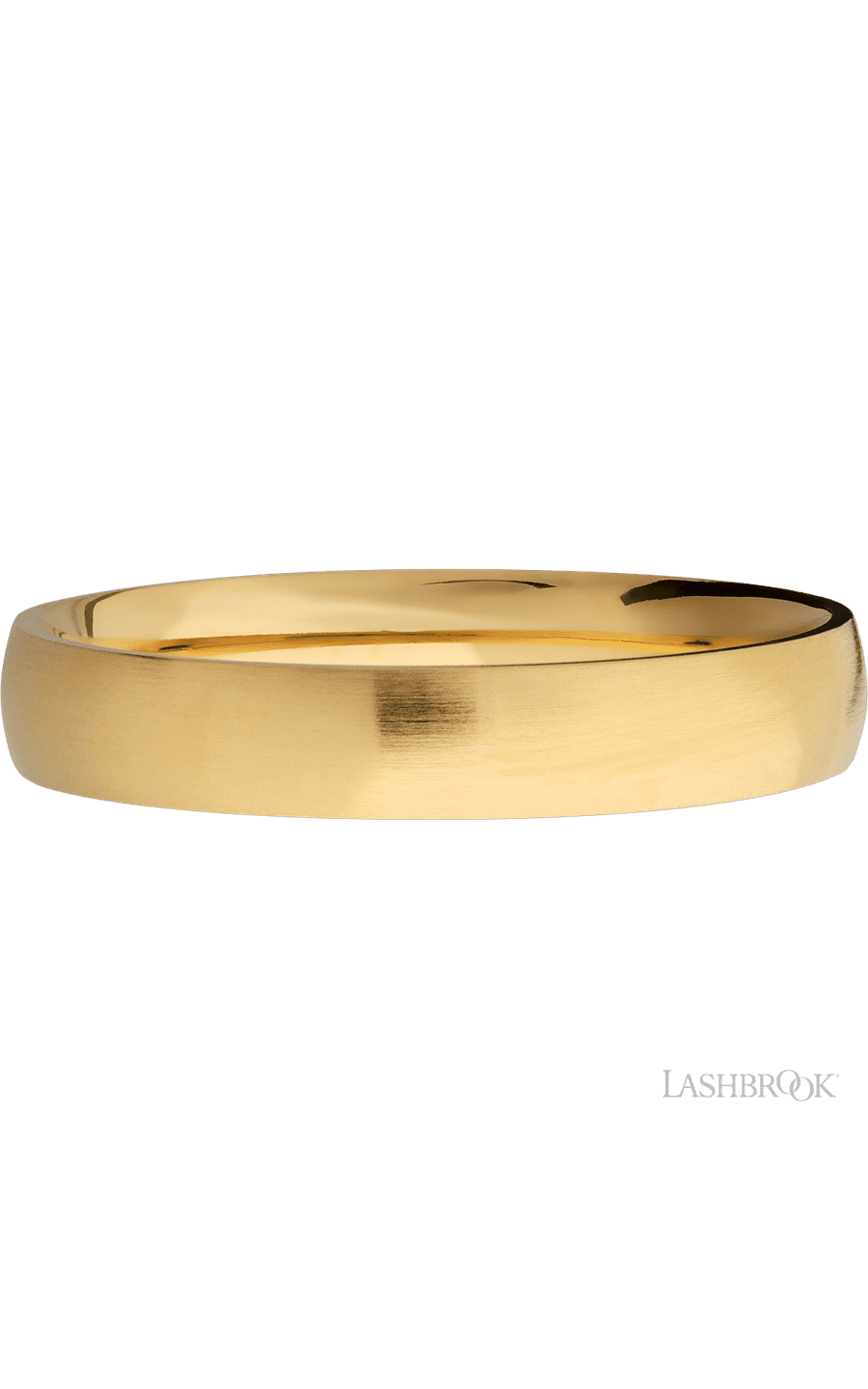 4 mm wide Domed 14K Yellow Gold band.