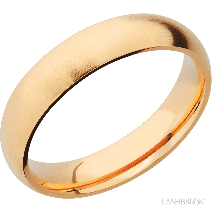 5 mm wide Domed 14K Yellow Gold band.