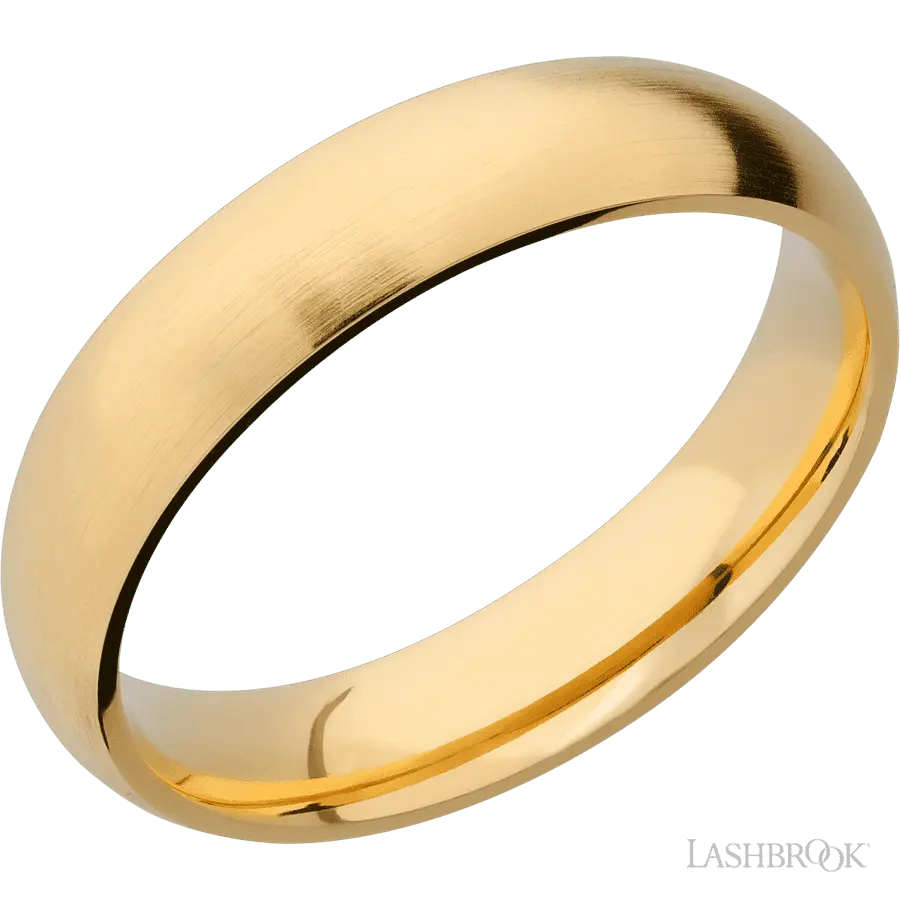 5 mm wide Domed 14K Yellow Gold band. Lashbrook