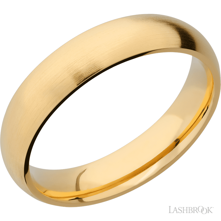 5 mm wide Domed 14K Yellow Gold band.