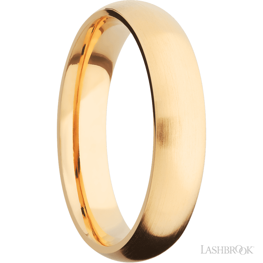 5 mm wide Domed 14K Yellow Gold band.