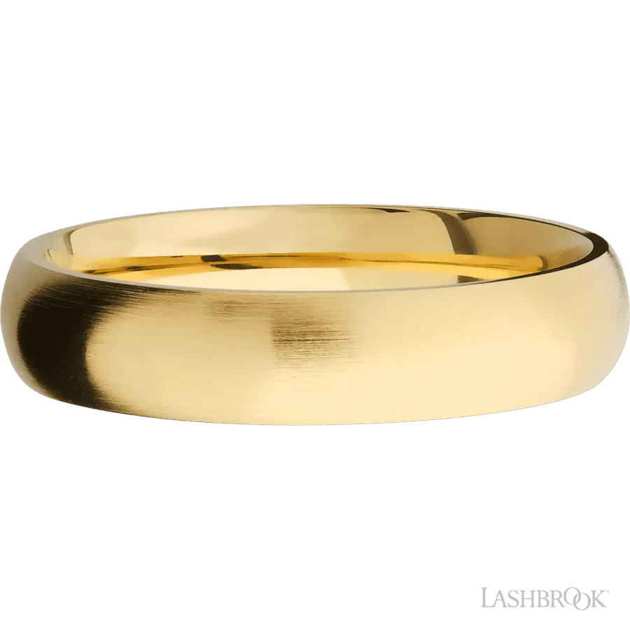 5 mm wide Domed 14K Yellow Gold band.