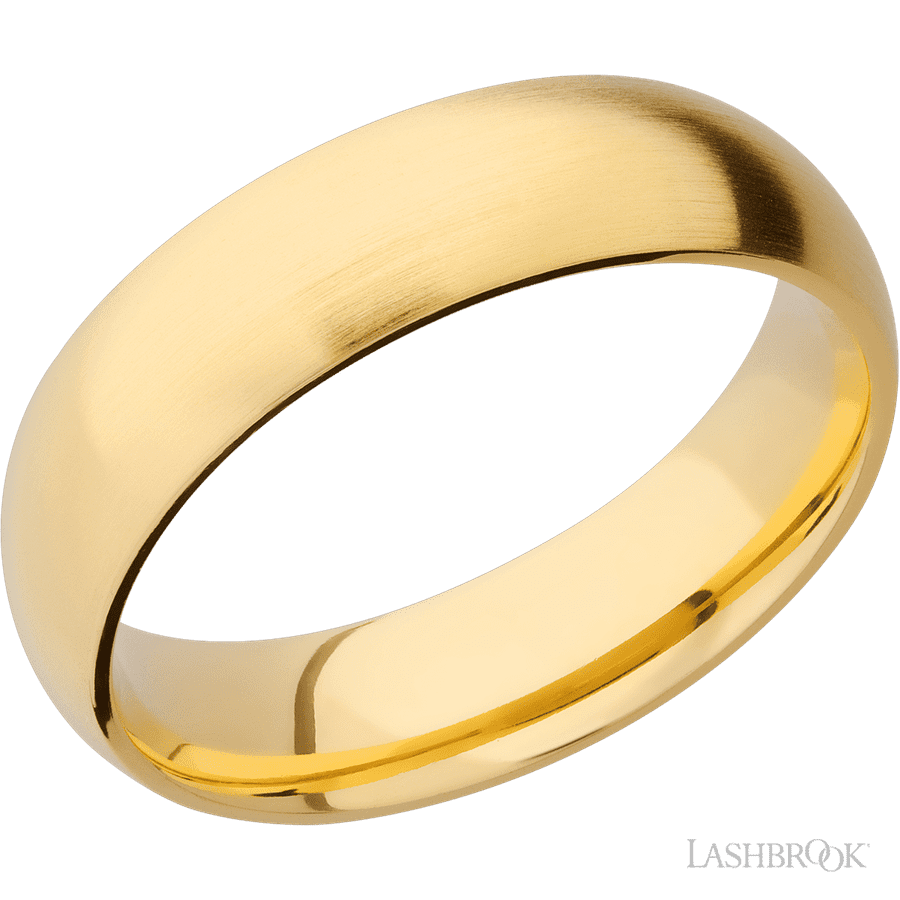 6 mm wide Domed 14K Yellow Gold band.
