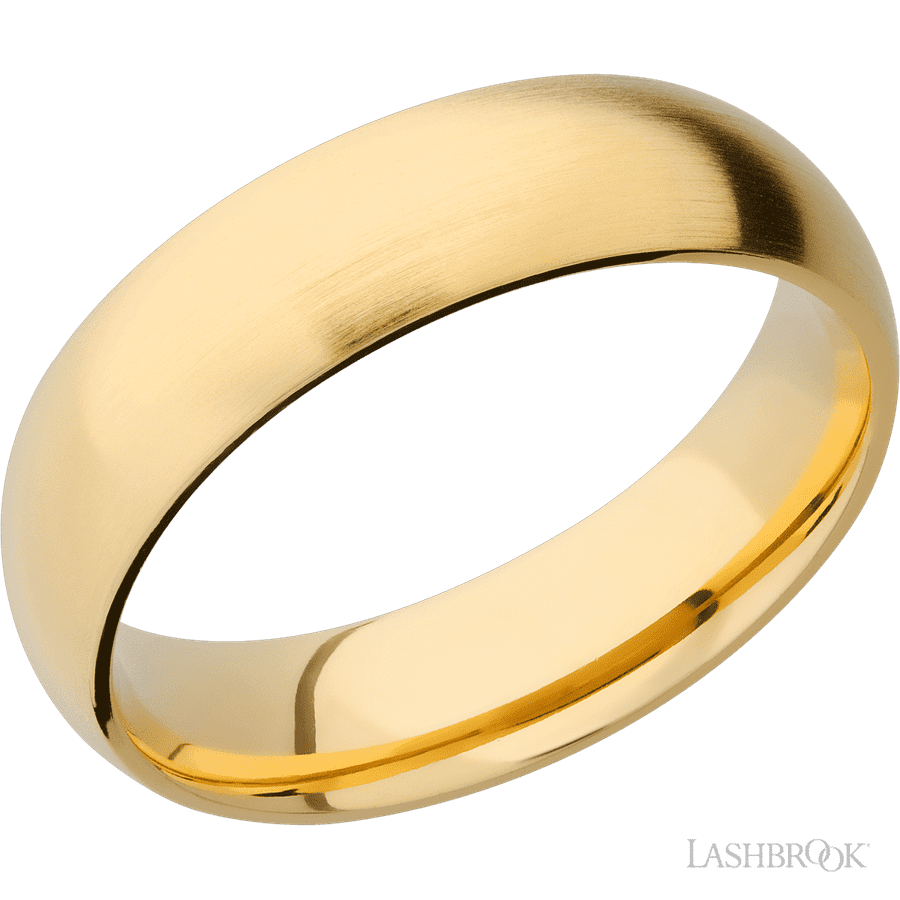 6 mm wide Domed 14K Yellow Gold band.
