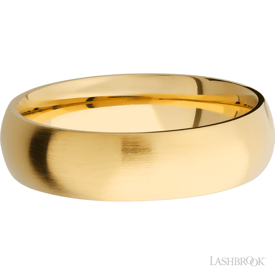 6 mm wide Domed 14K Yellow Gold band.