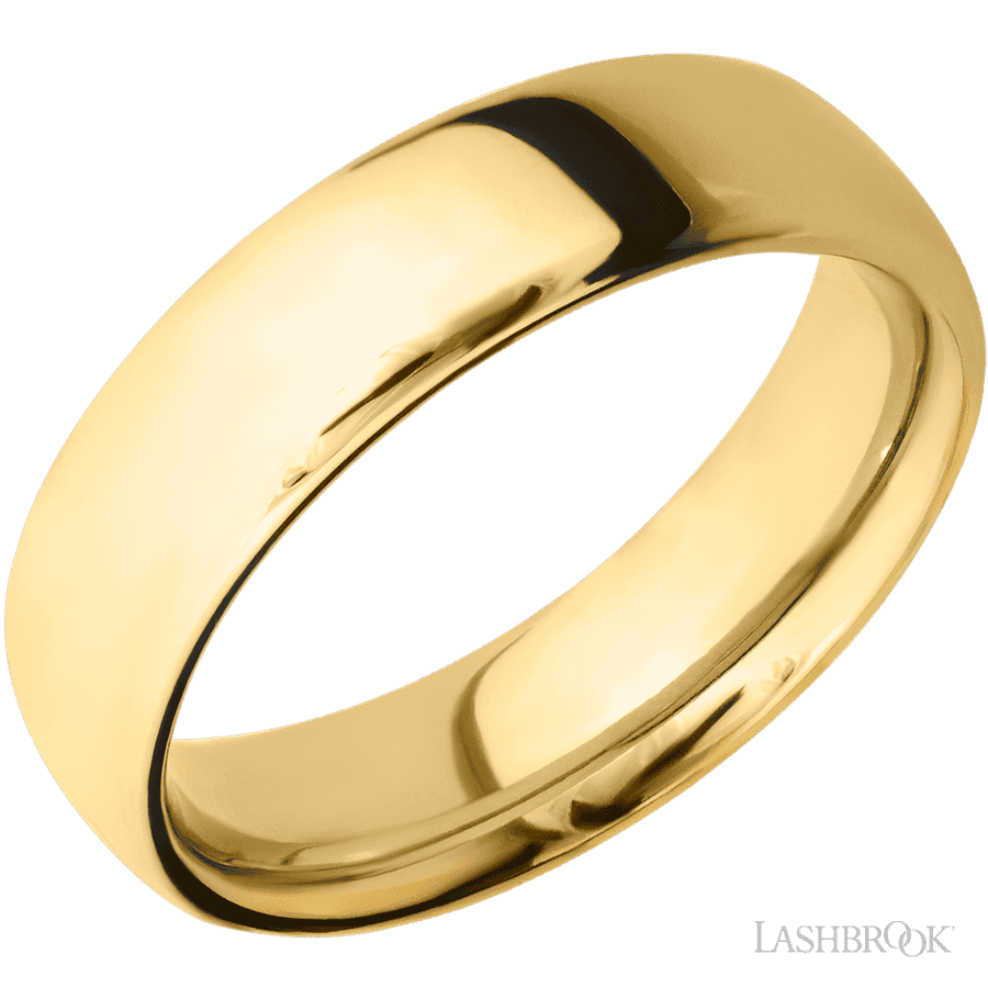 6 mm wide Ultra Comfort (our most comfortable profile) 14K Yellow Gold band.
