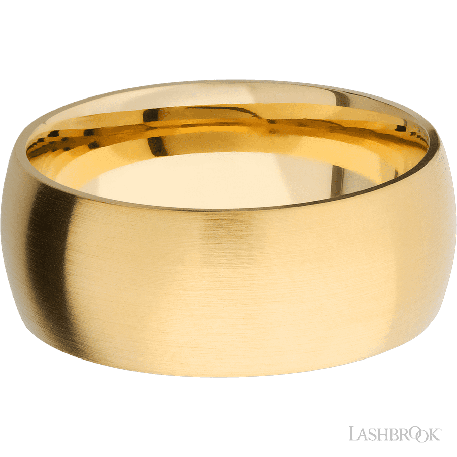 9 mm wide Domed 14K Yellow Gold band.