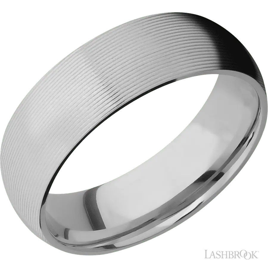 7 mm wide Domed Titanium band.