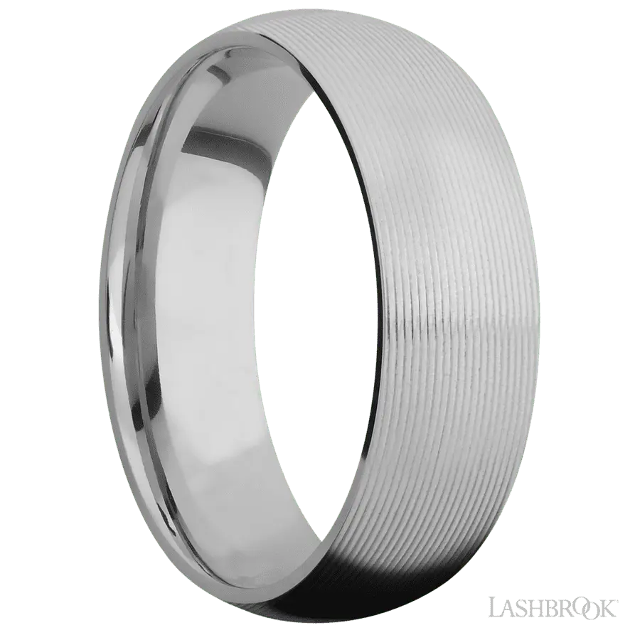 7 mm wide Domed Titanium band.