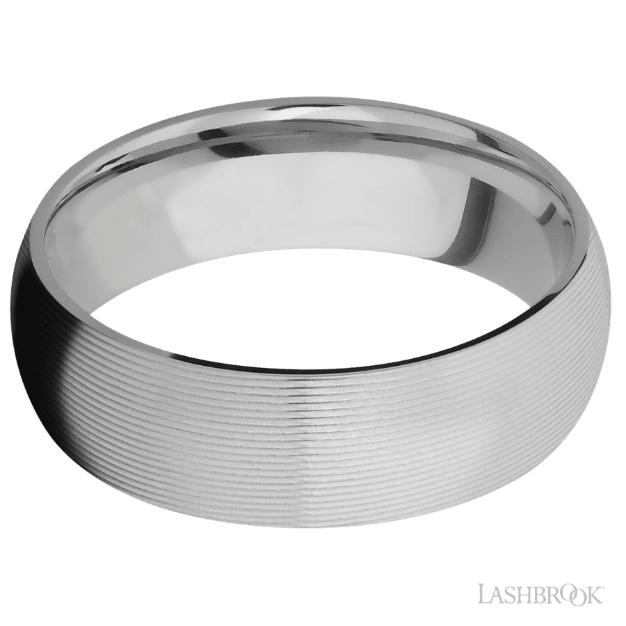 7 mm wide Domed Titanium band.