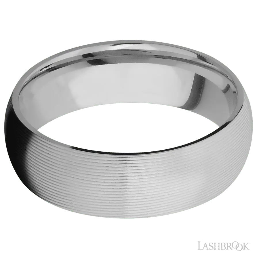 7 mm wide Domed Titanium band.