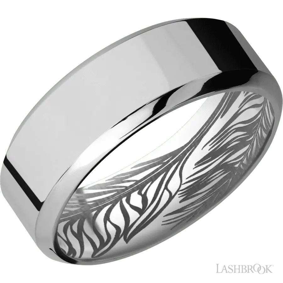 8 mm wide High Bevel Titanium band.