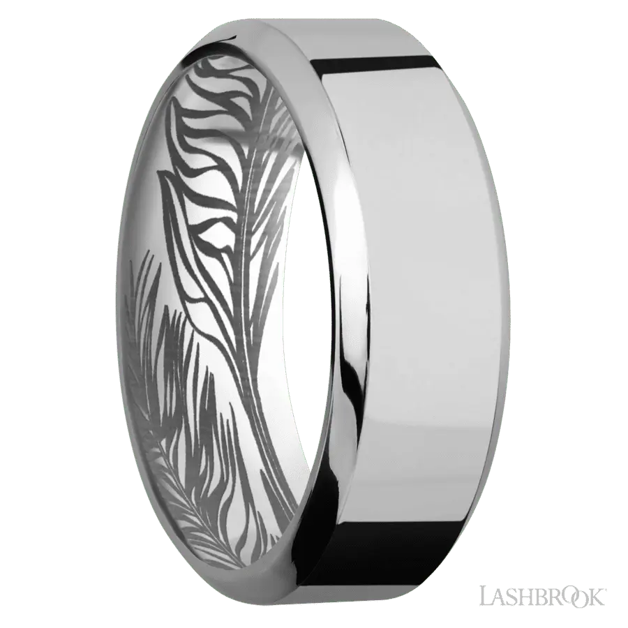 8 mm wide High Bevel Titanium band.