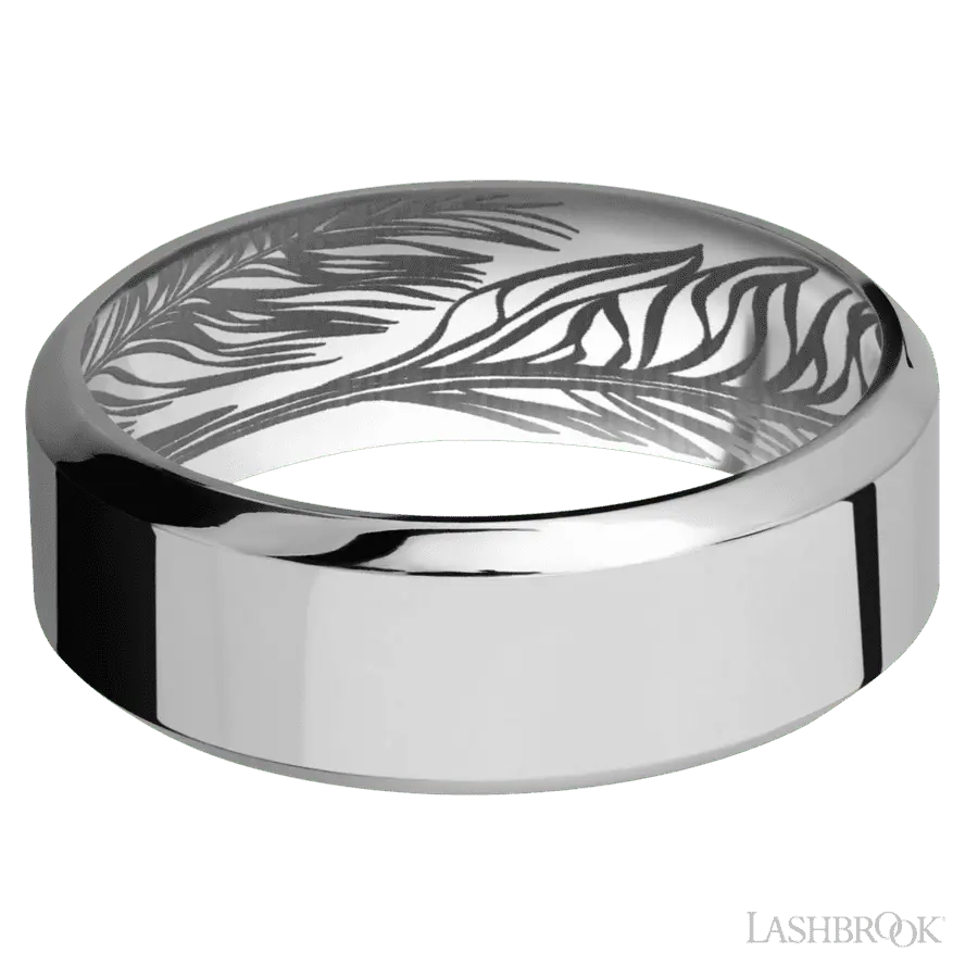 8 mm wide High Bevel Titanium band.