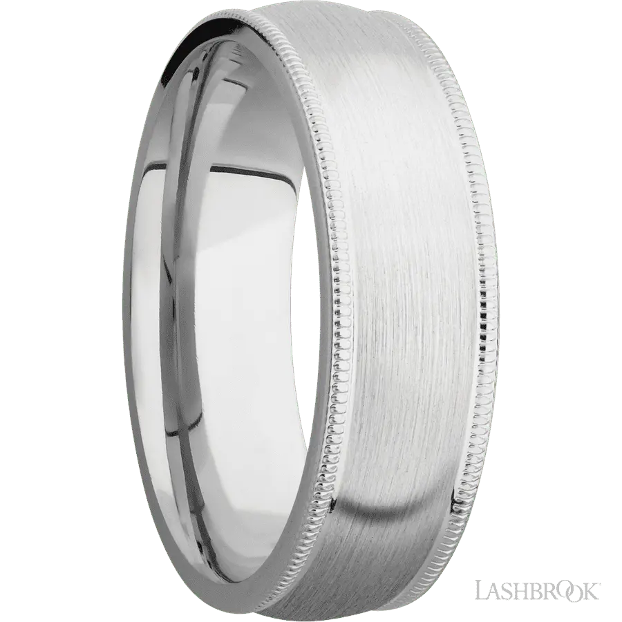 7 mm wide Domed Milgrain Edges Cobalt Chrome band.