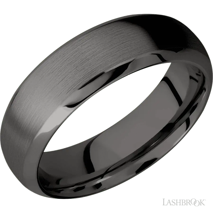 7 mm wide Domed Bevel Tantalum Noir band.