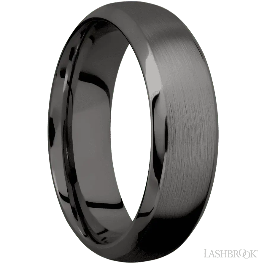 7 mm wide Domed Bevel Tantalum Noir band.