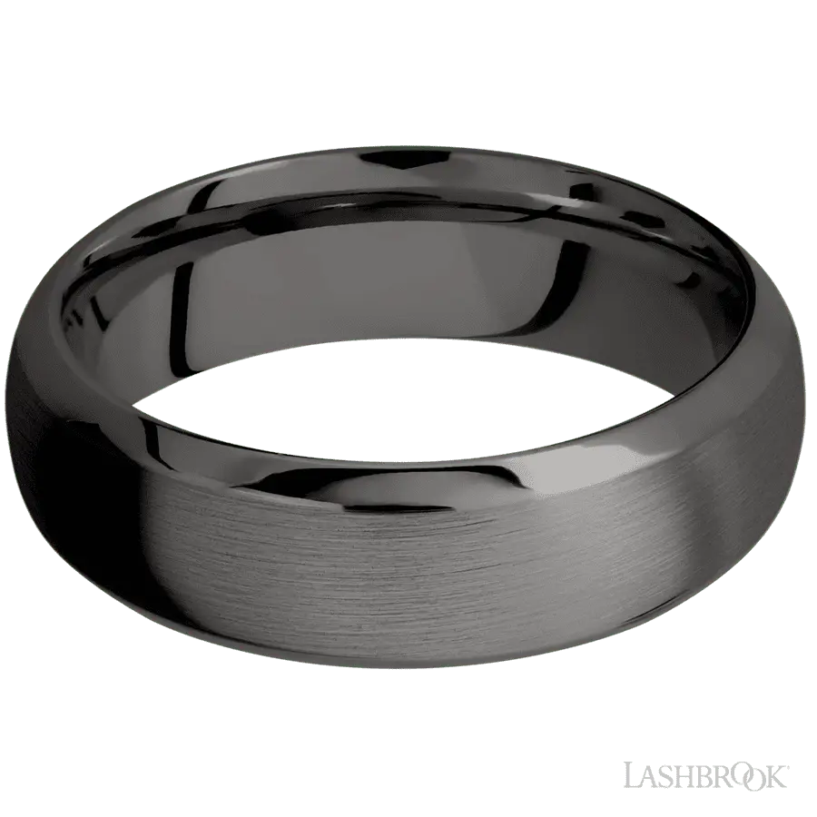 7 mm wide Domed Bevel Tantalum Noir band.