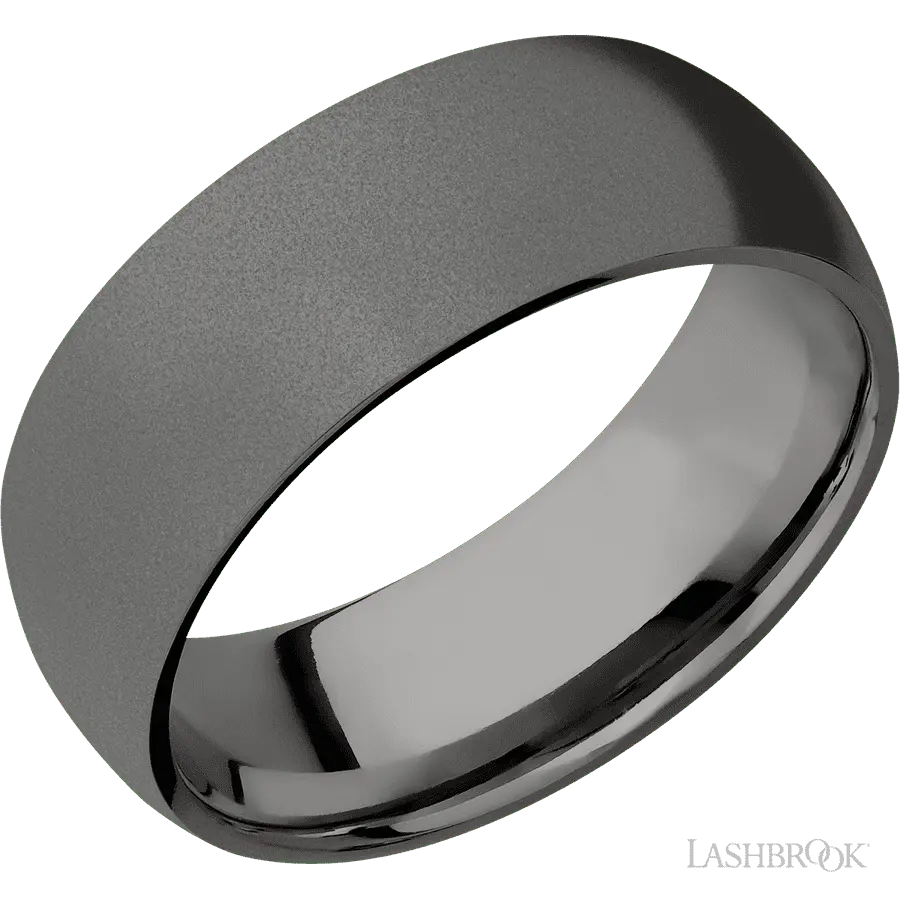 8 mm wide Domed Tantalum Noir band.