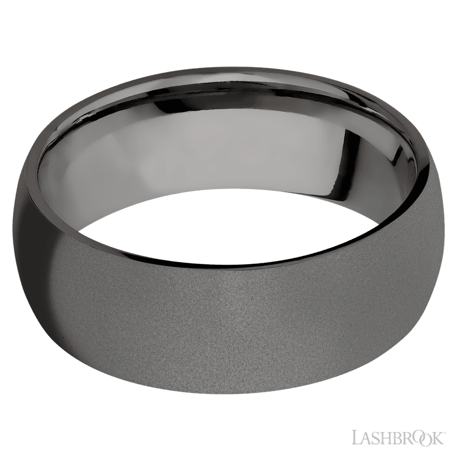8 mm wide Domed Tantalum Noir band.