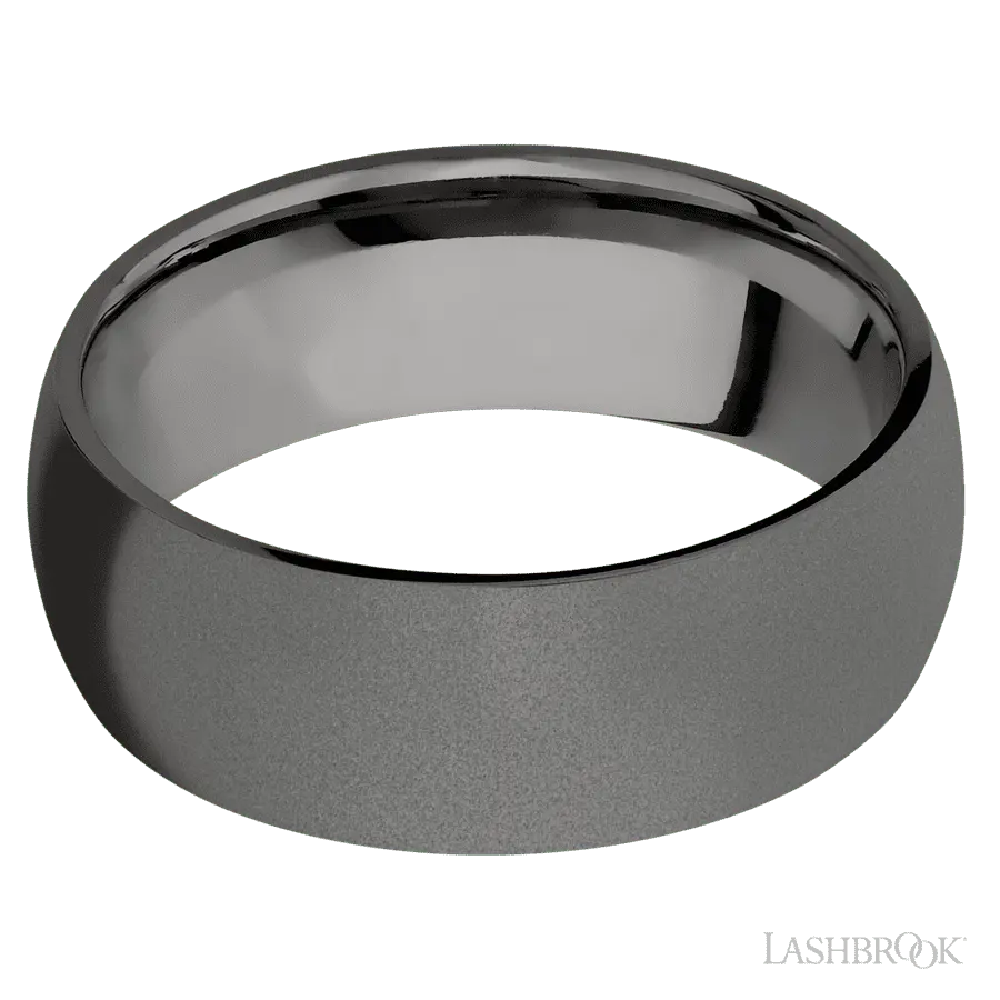 8 mm wide Domed Tantalum Noir band.