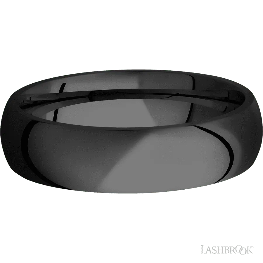 6 mm wide Domed Zirconium band.