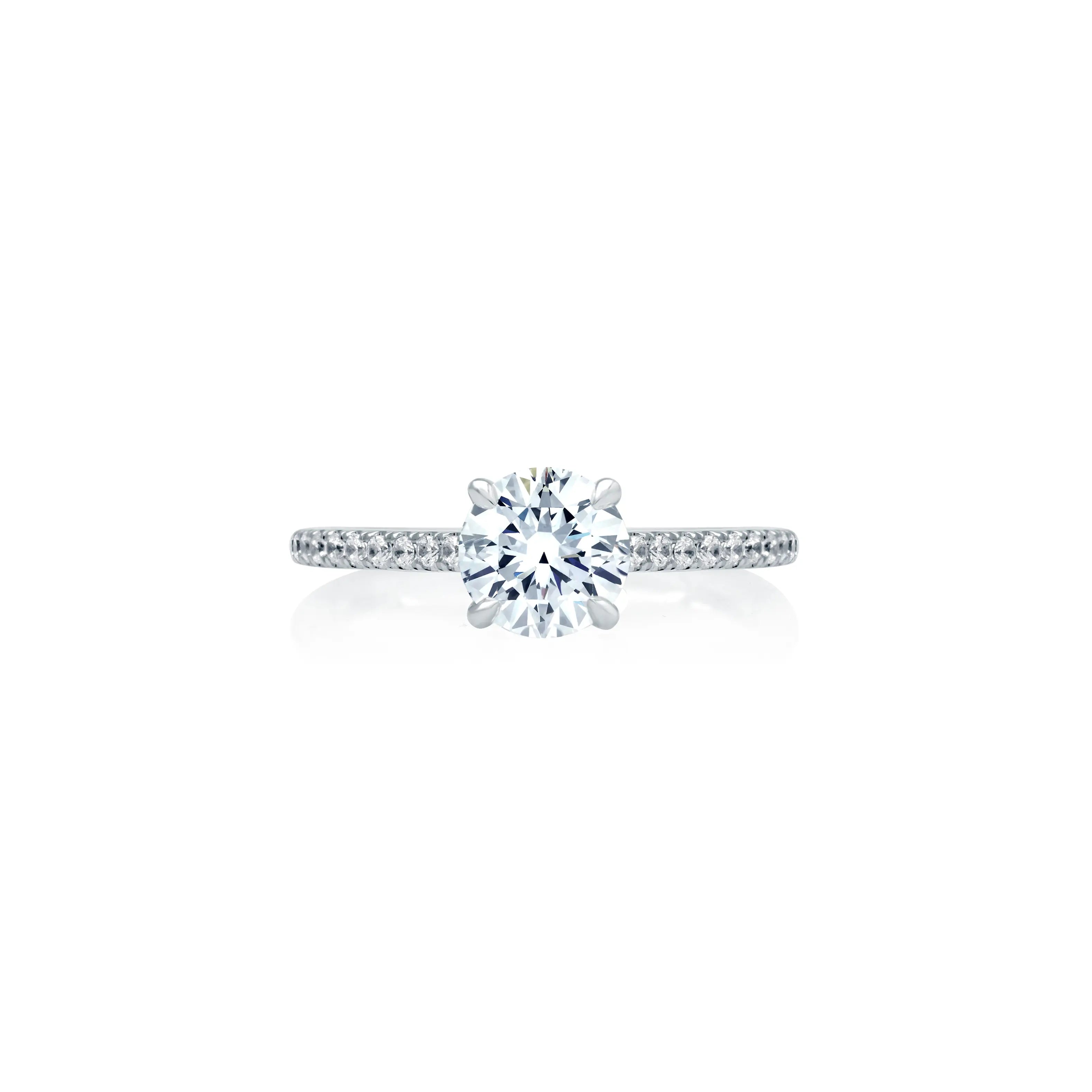 A.Jaffe Four Prong Engagement Ring with Diamond Band ME2029Q/148 A.JAFFE