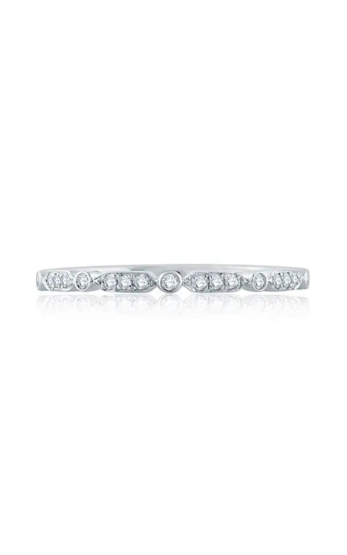 A.JAFFE Art Deco Wedding Band in 18K White Gold by A.Jaffe | The Diamond Store Las Vegas