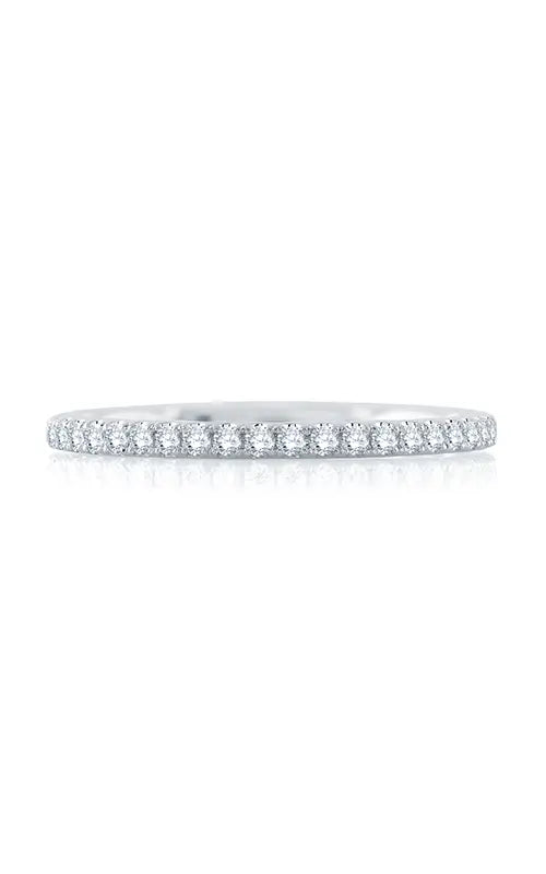 A.JAFFE Classics Wedding Band in 18K White Gold by A.Jaffe | The Diamond Store Las Vegas