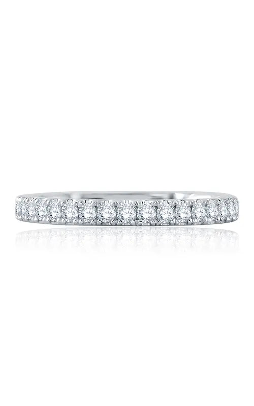 A.JAFFE Classics Wedding Band in 14K White Gold by A.Jaffe | The Diamond Store Las Vegas