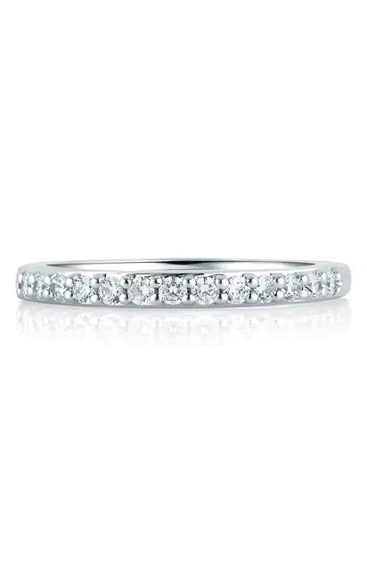 A.Jaffe Classic Signature 15 Diamond Shared Prong Band in 18K White Gold by A.Jaffe | The Diamond Store Las Vegas