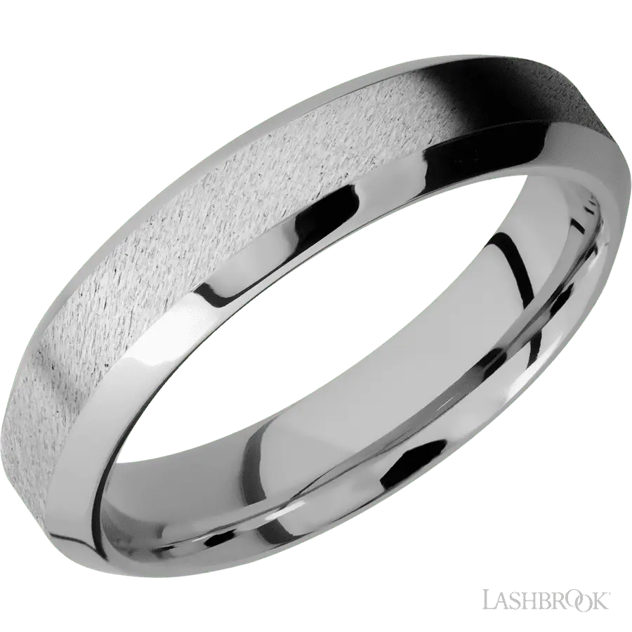 5 mm wide High Bevel Cobalt Chrome band. in Cobalt by Lashbrook | The Diamond Store Las Vegas