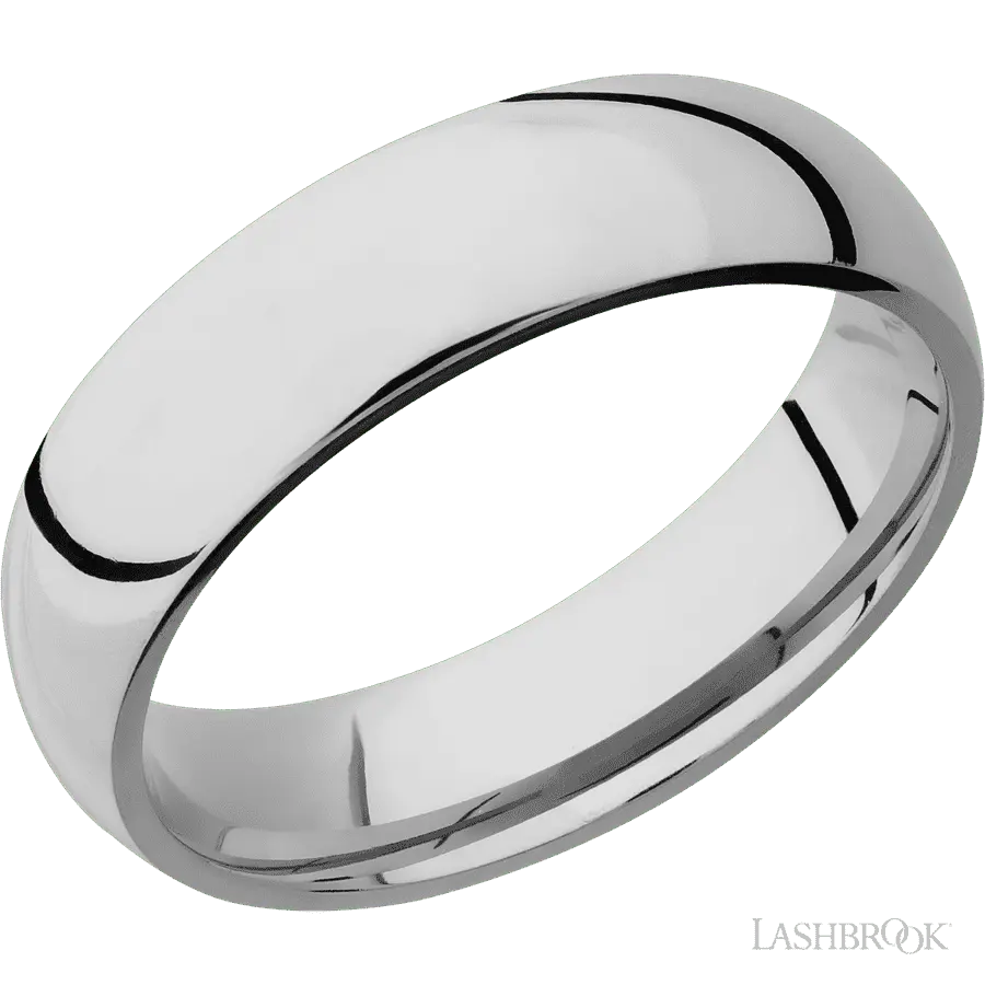 6 mm wide Domed Titanium band.