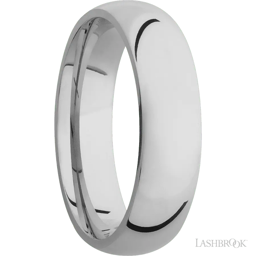 6 mm wide Domed Titanium band.