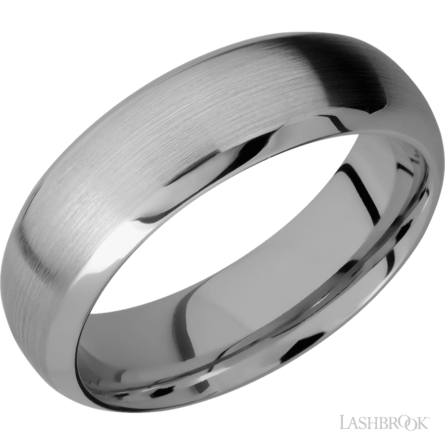 7 mm wide Domed Bevel Titanium band.