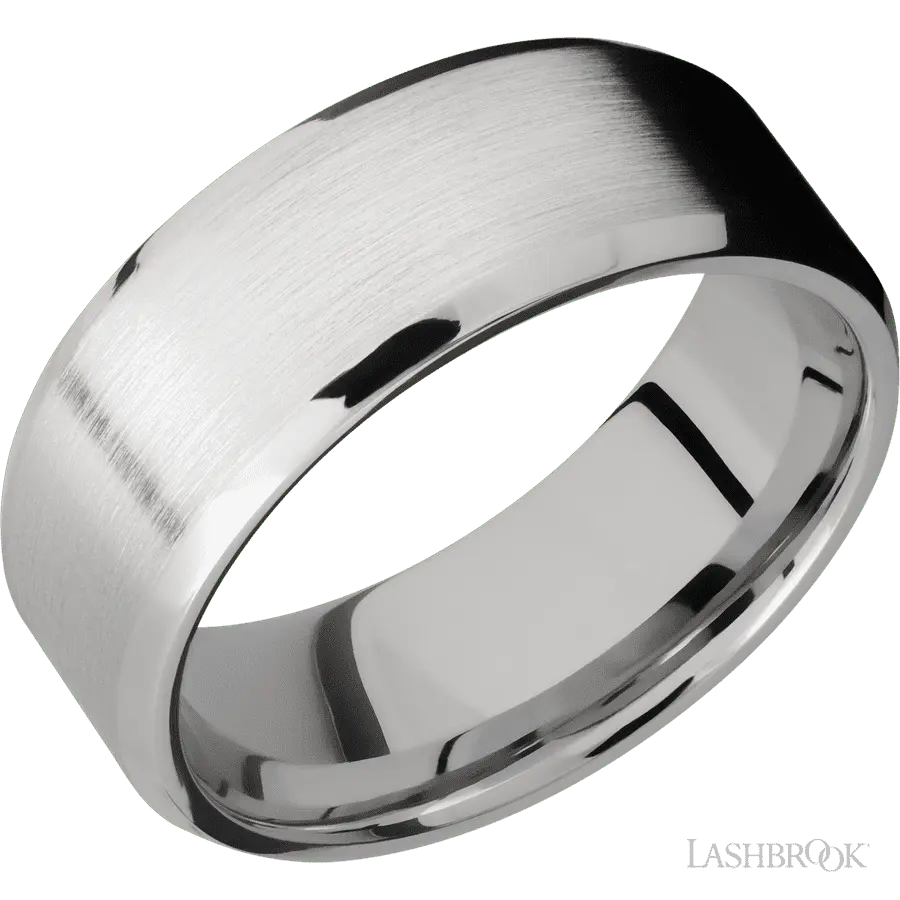 8 mm wide Beveled Cobalt Chrome band.