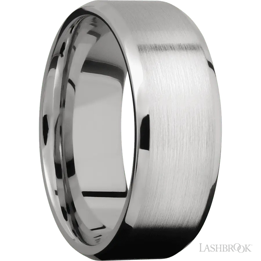 8 mm wide Beveled Cobalt Chrome band.